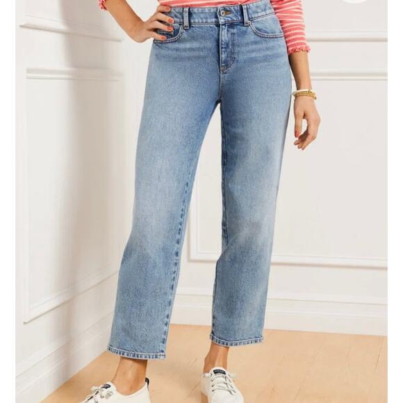 TALBOTS high waist straight ankle jeans, Newport Wash, light wash Size, 8 - Picture 1 of 11